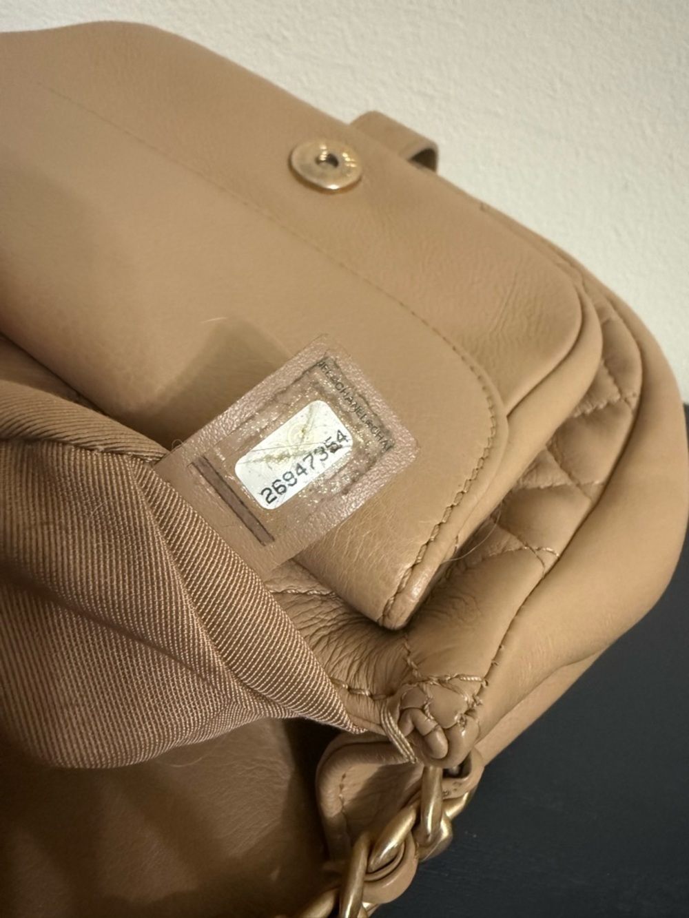 Chanel Coco CC Messenger Calfskin and Quilted Goatskin Tan Bag - Picture 12 of 16